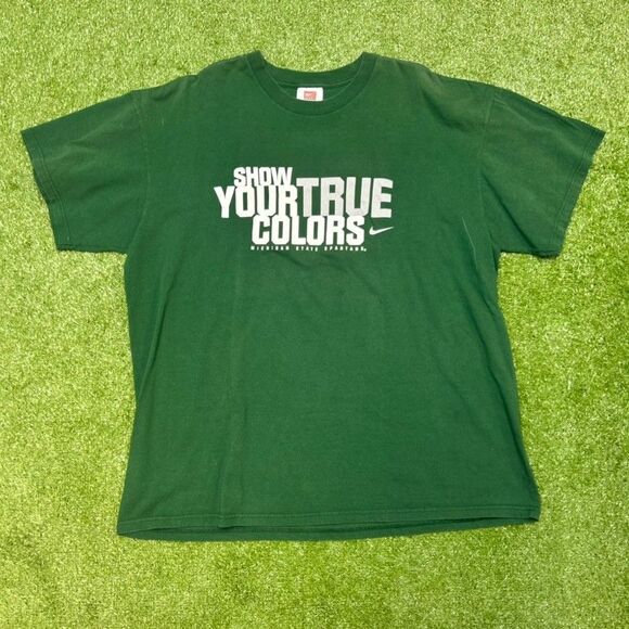 Vintage Nike Y2K Michigan State Spellout T-Shirt Size XL - Picture 1 of 4